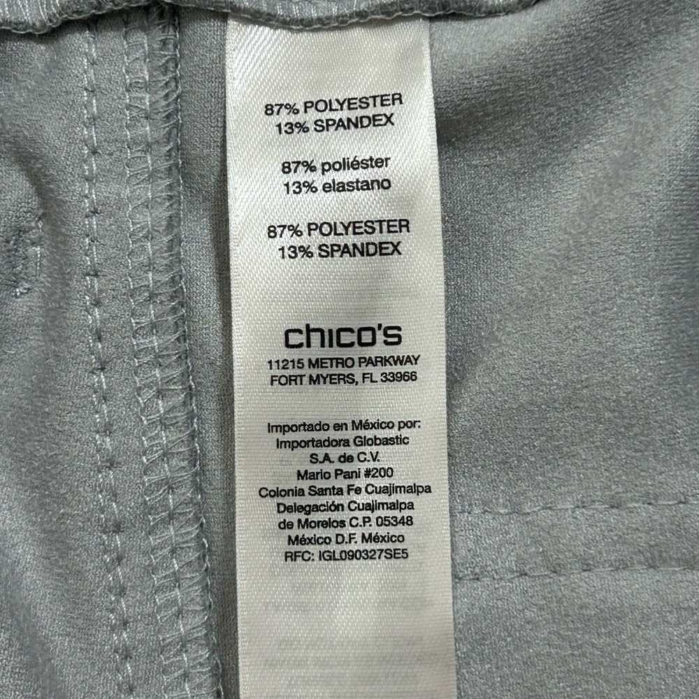 NWT Chico's Ultimate Fit Gray Stretch Faux Suede Women's Pull on Jeggings Size 1 - Picture 8 of 11